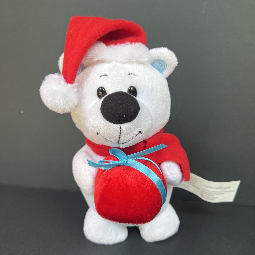 Gemmy Animated Polar Bear Sings I Like Big Gifts & I Cannot Lie 8" Plush READ